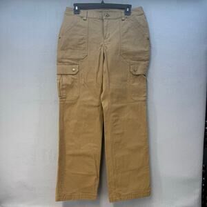Duluth Trading Co. Cargo Work Pants Women's 8x31 Dark Camel Relaxed Leg EUC